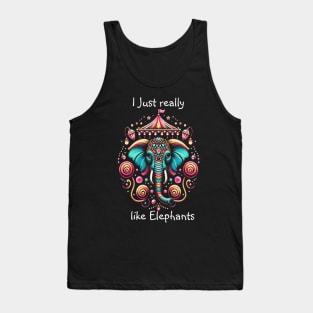 Vibrant Elephant With Intricate Face Paint Tank Top